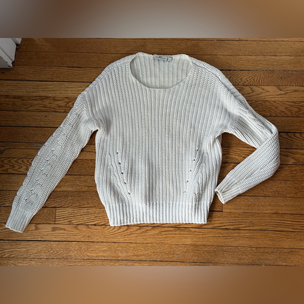 Vineyard Vines Cream Crew Neck Sweater - Size Small